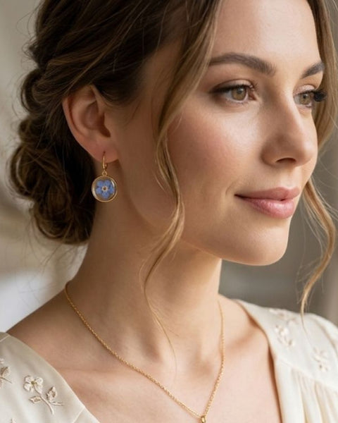 Gold Everlasting Love Forget-Me-Not Earrings
