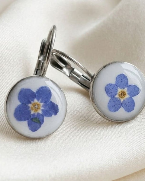 Silver-Plated Forget-Me-Not Earrings