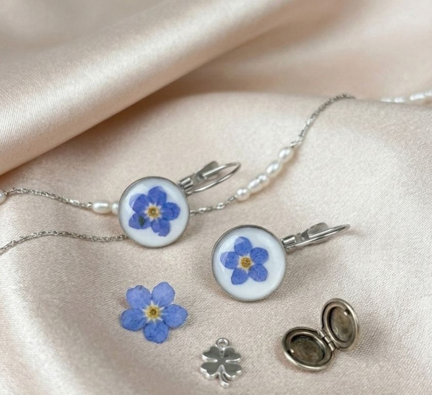 Silver-Plated Forget-Me-Not Earrings