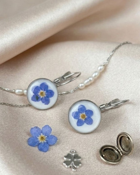 Silver-Plated Forget-Me-Not Earrings