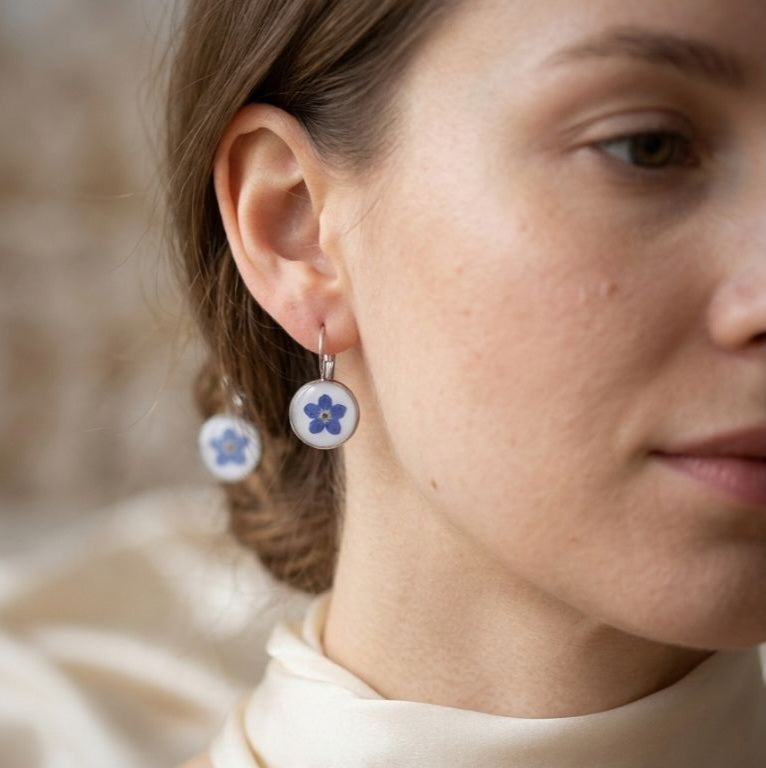 Silver-Plated Forget-Me-Not Earrings