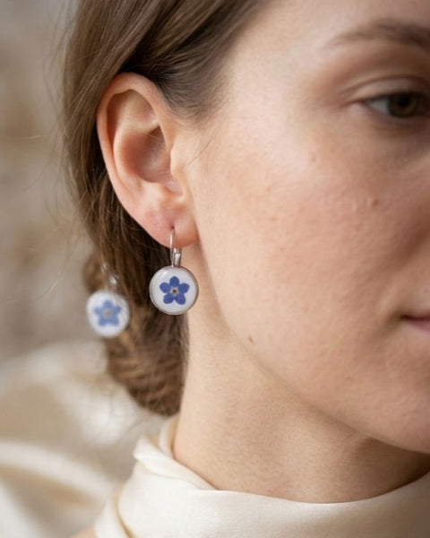 Silver-Plated Forget-Me-Not Earrings