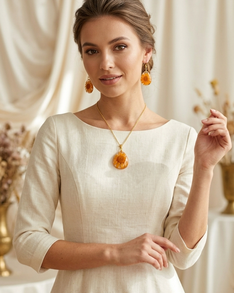 Preserved Real Yellow Flower Set