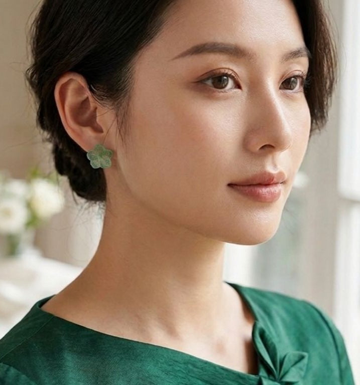Delicate Colorful Floral Resin Stud Earrings