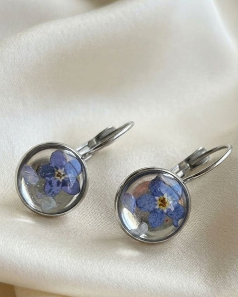 Ethereal Memory" Set – Real Forget-Me-Not, Rose Quartz & Opalite