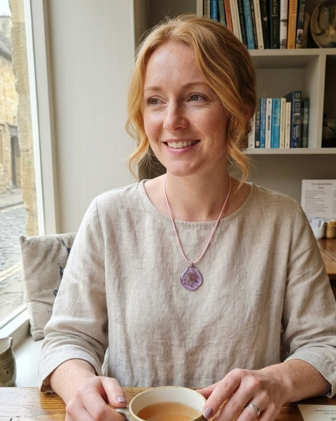 Soft Pink Flower Resin Necklace