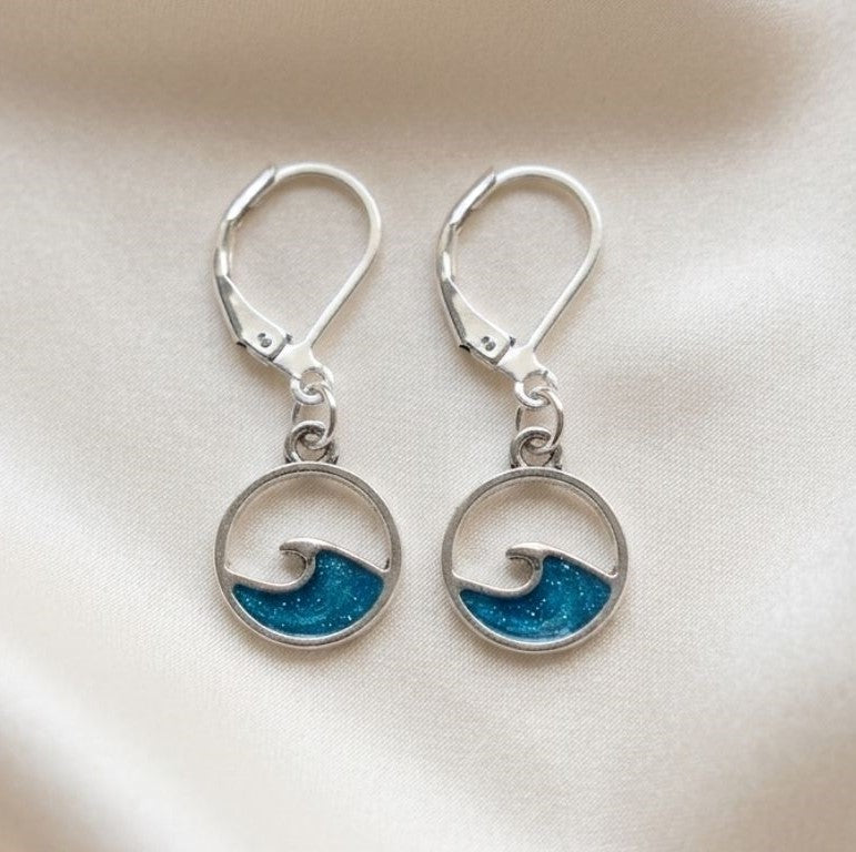 Ocean Wave Earrings – Turquoise Sea Sparkle