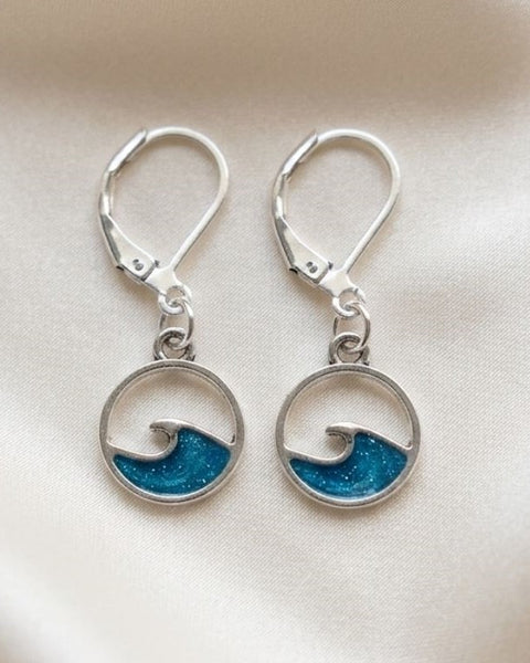 Ocean Wave Earrings – Turquoise Sea Sparkle