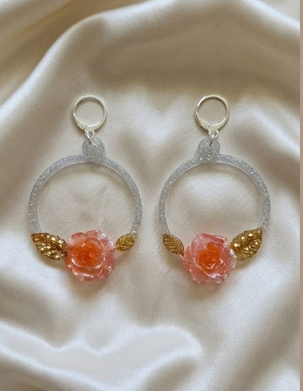 Blush Rose Halo Earrings