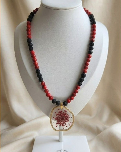 Crimson Bloom Necklace – A Statement of Passion & Strength