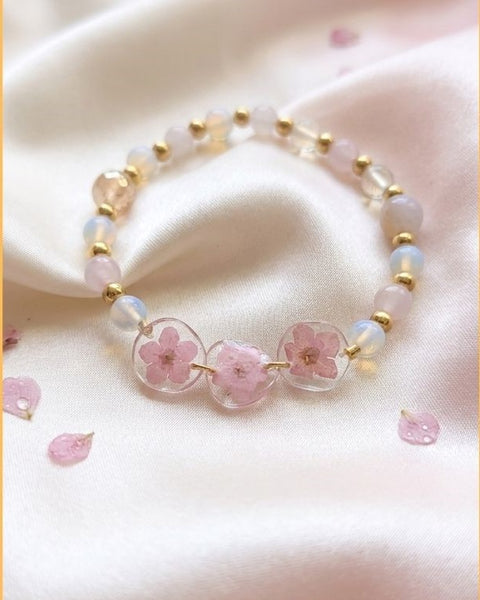 Forget-Me-Not Keepsake Bracelet with Rose Quartz & Opalite