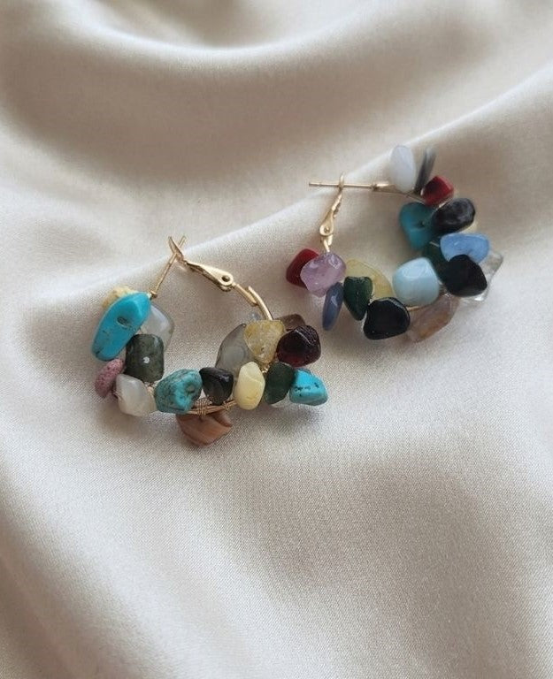 Harmony Mosaic Hoop Earrings – A Celebration of Nature's Colors