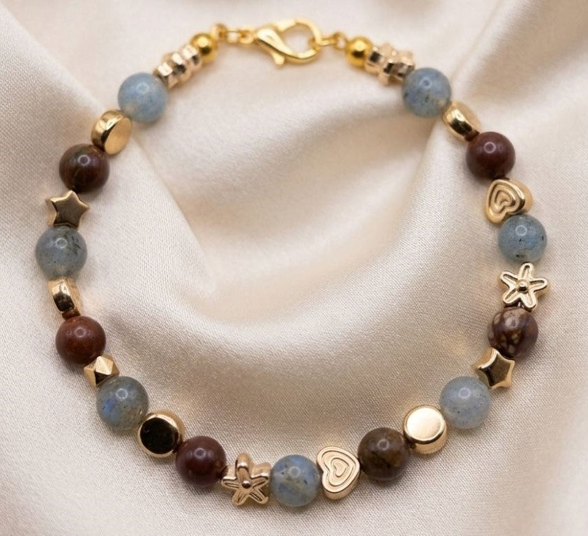 Celestial Harmony Bracelet – Labradorite & Picasso Jasper Elegance
