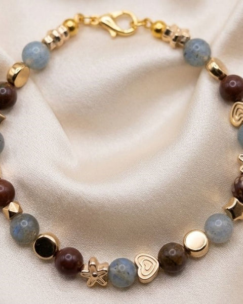 Celestial Harmony Bracelet – Labradorite & Picasso Jasper Elegance