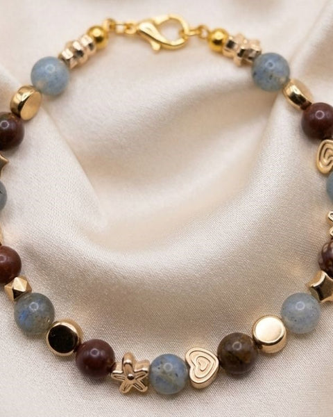 Celestial Harmony Bracelet – Labradorite & Picasso Jasper Elegance