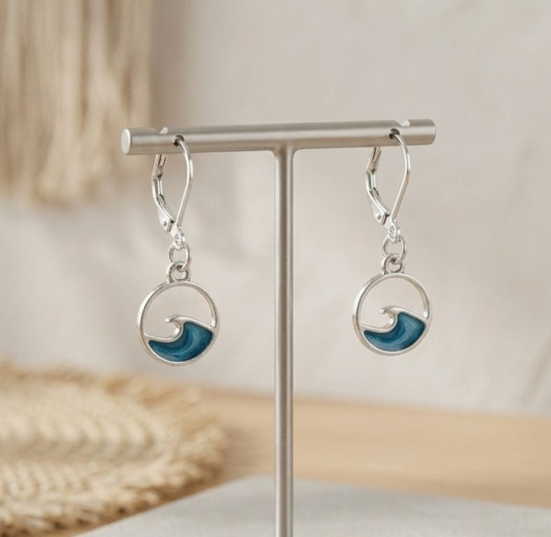 Ocean Wave Earrings – Turquoise Sea Sparkle