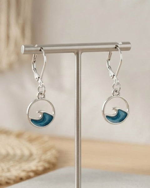 Ocean Wave Earrings – Turquoise Sea Sparkle