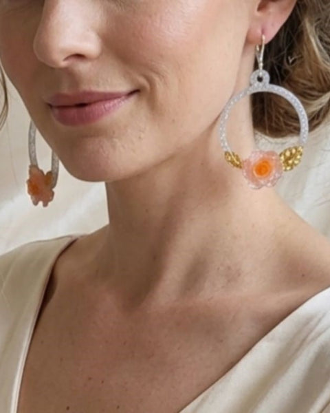Blush Rose Halo Earrings