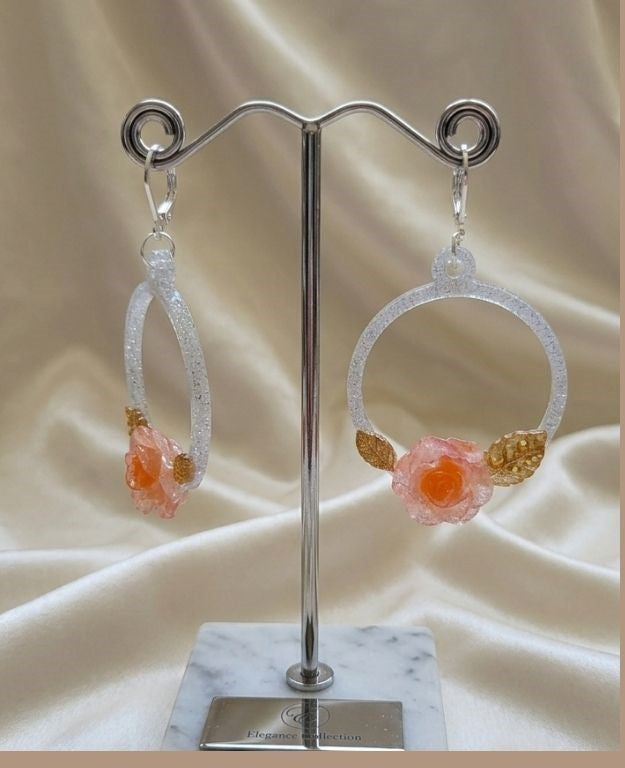 Blush Rose Halo Earrings