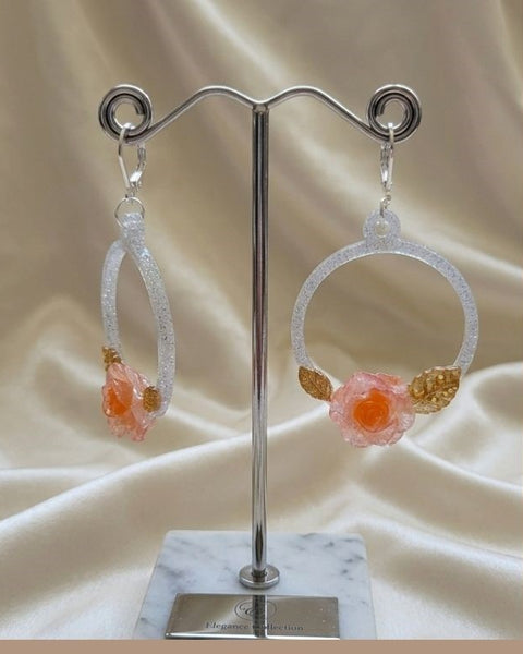 Blush Rose Halo Earrings