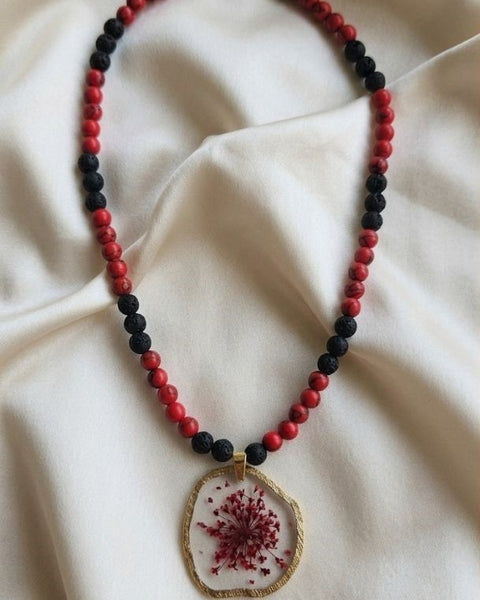 Crimson Bloom Necklace – A Statement of Passion & Strength