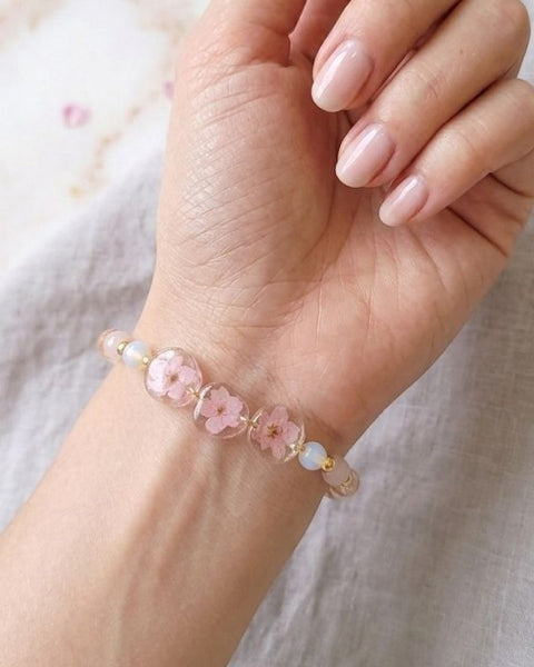 Forget-Me-Not Keepsake Bracelet with Rose Quartz & Opalite
