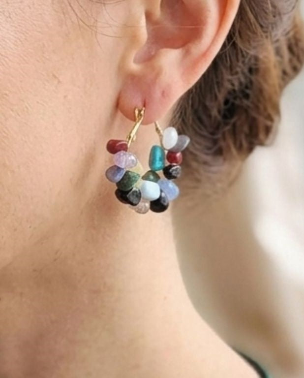 Harmony Mosaic Hoop Earrings – A Celebration of Nature's Colors