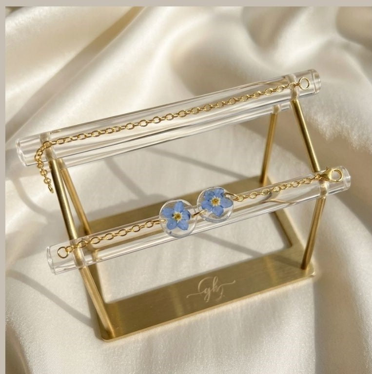 Forget-Me-Not Gold Chain Bracelet – A Touch of Timeless Memory