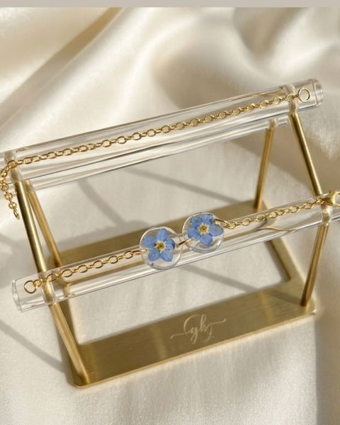 Forget-Me-Not Gold Chain Bracelet – A Touch of Timeless Memory