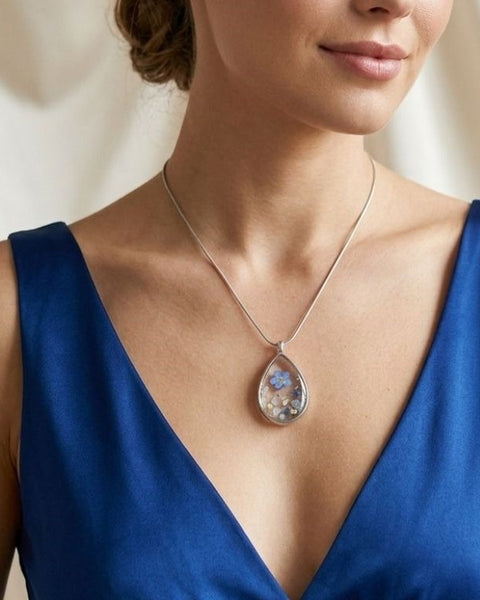 Ethereal Memory" Set – Real Forget-Me-Not, Rose Quartz & Opalite
