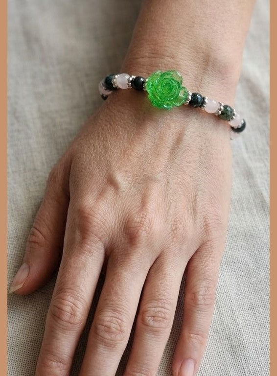 Emerald Rose Serenity Bracelet – Nature & Balance in Harmony