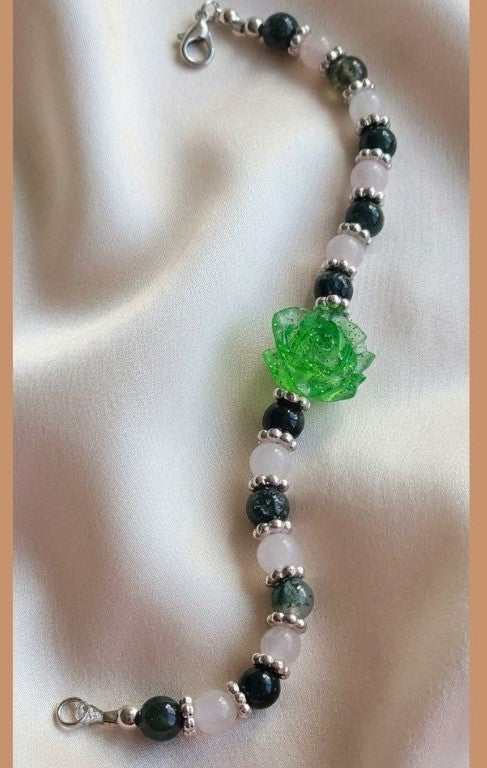 Emerald Rose Serenity Bracelet – Nature & Balance in Harmony