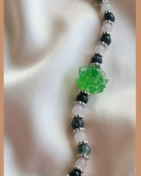 Emerald Rose Serenity Bracelet – Nature & Balance in Harmony