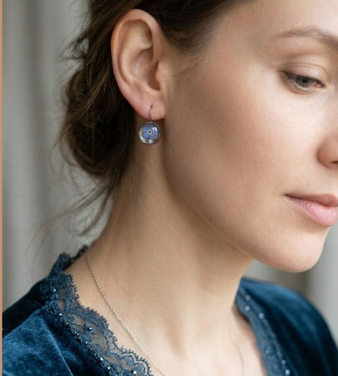 Ethereal Memory" Set – Real Forget-Me-Not, Rose Quartz & Opalite