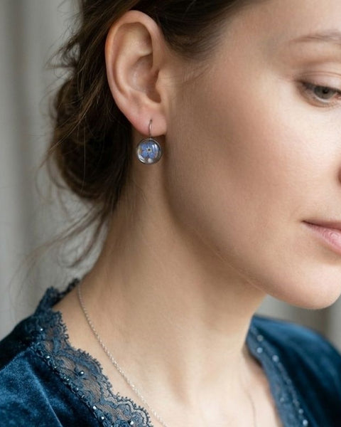 Ethereal Memory" Set – Real Forget-Me-Not, Rose Quartz & Opalite