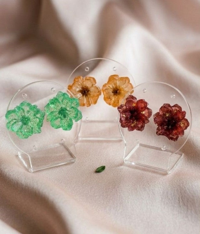 Handcrafted Resin Floral Studs