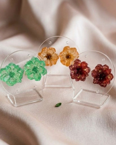 Handcrafted Resin Floral Studs