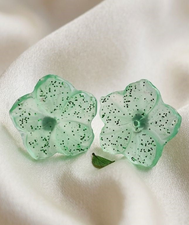 Delicate Colorful Floral Resin Stud Earrings