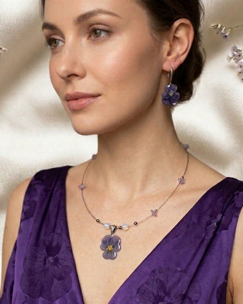 Violet Whisper – Real Violet Jewelry Set
