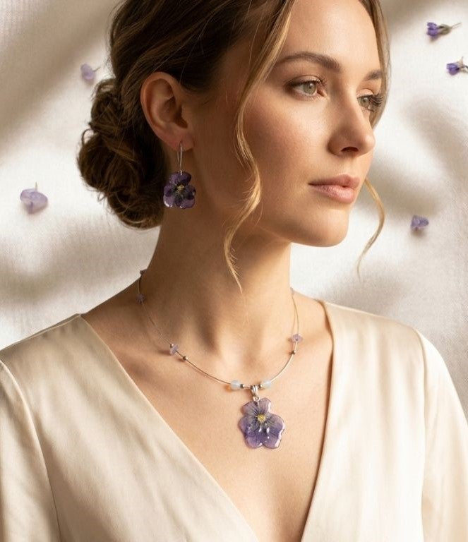 Violet Whisper – Real Violet Jewelry Set