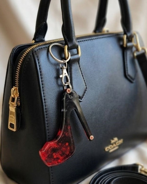 Midnight Flame Shoe Keychain – Glamorous Resin Charm