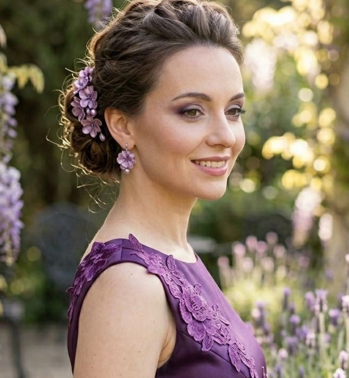 Pearl Blossom Earrings – Resin Floral Elegance with Freshwater Pearl