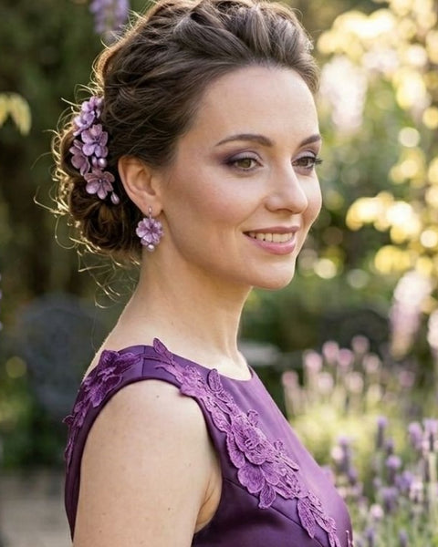 Pearl Blossom Earrings – Resin Floral Elegance with Freshwater Pearl