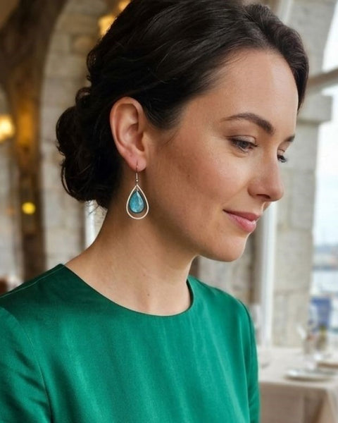 Ocean Wave Earrings – Resin Sea-Inspired Elegance
