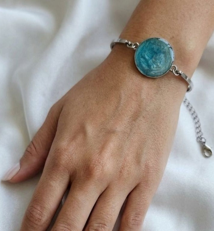 Ocean Tide Bracelet – Resin Wave Stainless Steel Bracelet