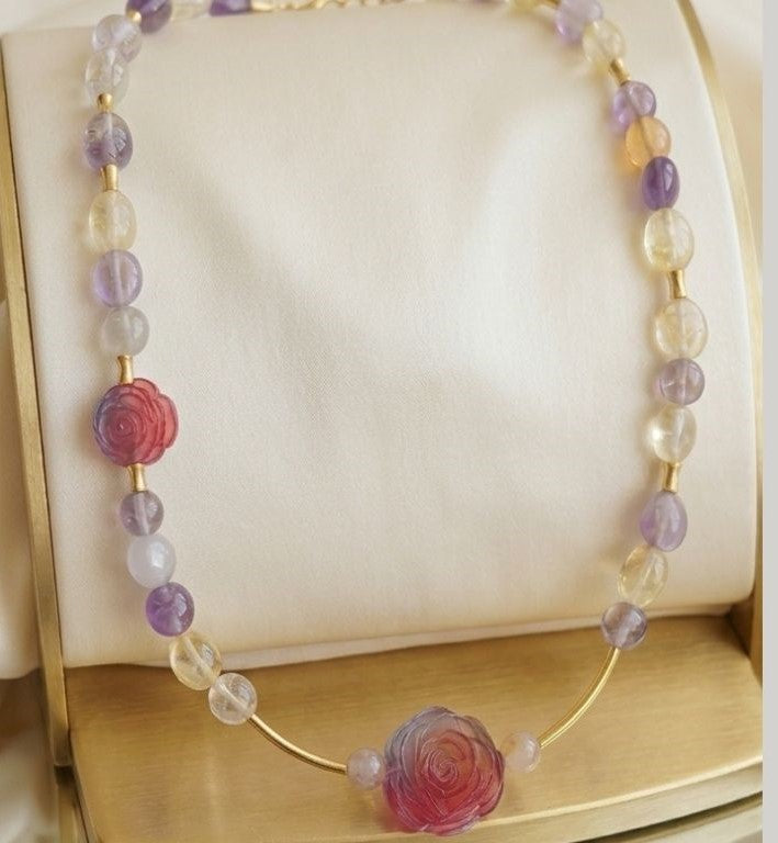 Sunset Bloom Crystal Necklace