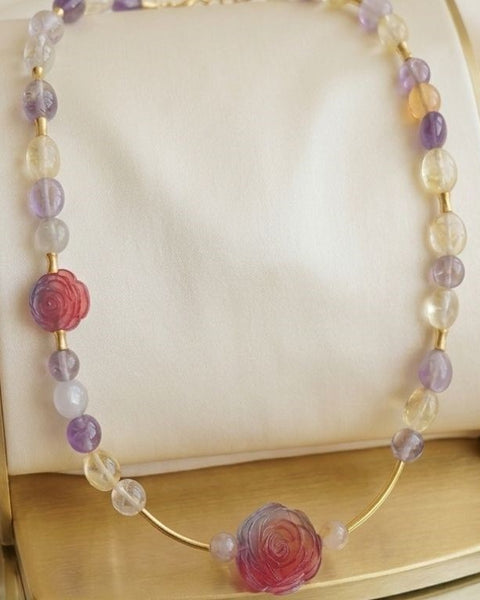 Sunset Bloom Crystal Necklace