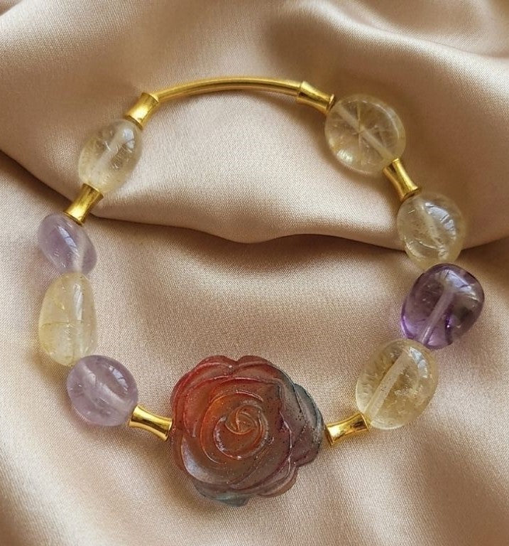 Sunset Bloom Crystal Necklace & Bracelet