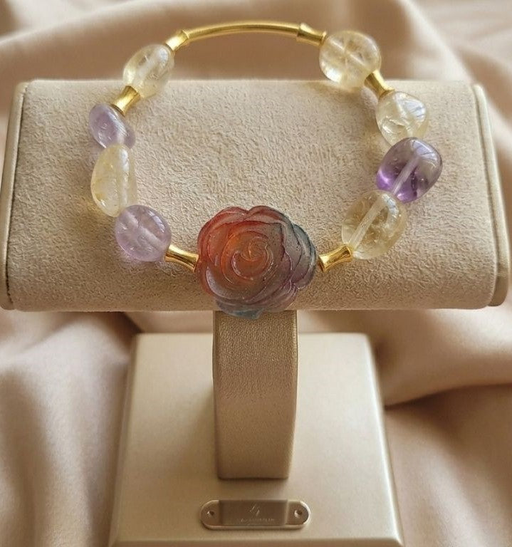 Sunset Bloom Crystal Necklace & Bracelet