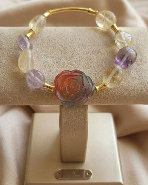Sunset Bloom Crystal Necklace & Bracelet